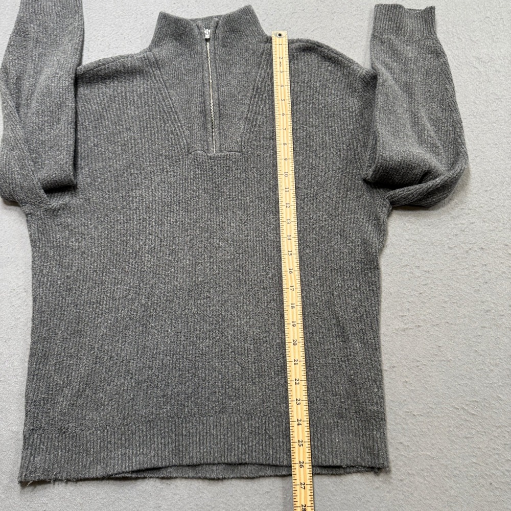 Abercrombie & Fitch Sweater Men's Small Gray Oversized Ribbed Soft Quarter Zip - Picture 4 of 5